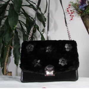 EUC Kate Spade Neve Shring Embossed MD Convertible Flap Shoulder Black $459.00